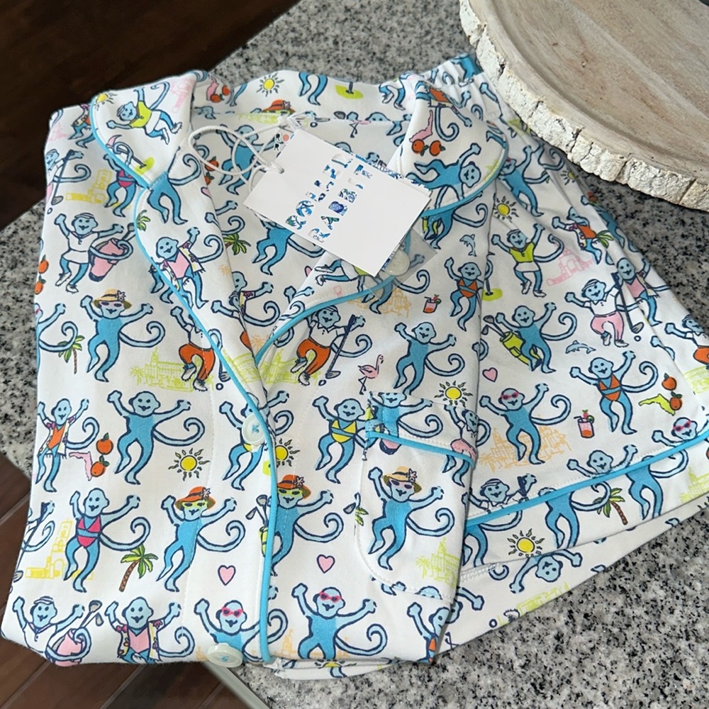 Roller Rabbit Palm Beach Monkey Polo Pajamas - Size XXS, S, M - NWT